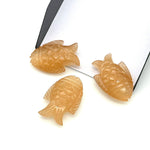 Load image into Gallery viewer, Natural Peach Moonstone Fish Carving Gemstone, Hand Carved Fish Gemstone, Jewelry Making Gemstones, 17X26 MM Fish Charm, Carved Crystal