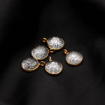 Load image into Gallery viewer, Natural Crystal Quartz Flower Pendant 16mm, 925 Sterling Silver Gold Plated Round Shape Clear Quartz Charms For Making Jewelry