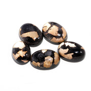 Crystal & Black Onyx Doublet Oval Shape Beads, Golden Shine Smooth Oval Gemstone Beads, Oval Charms for Jewelry Making 12X16MM