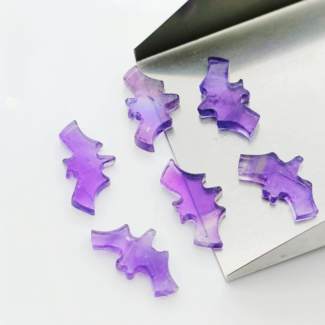 2,3,4,5 Pcs Natural Blue Amethyst Hand Carved Bat Shape, Bat Shape Gemstone For Jewlery, Bat Shape Gemstone, 20X10 mm