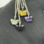 Load image into Gallery viewer, Dainty Butterfly Shape Gemstone Necklace, Butterfly Beads Necklace, Minimalist Silver Pendant Gift, Bridesmaid Jewelry, Gifts For Her