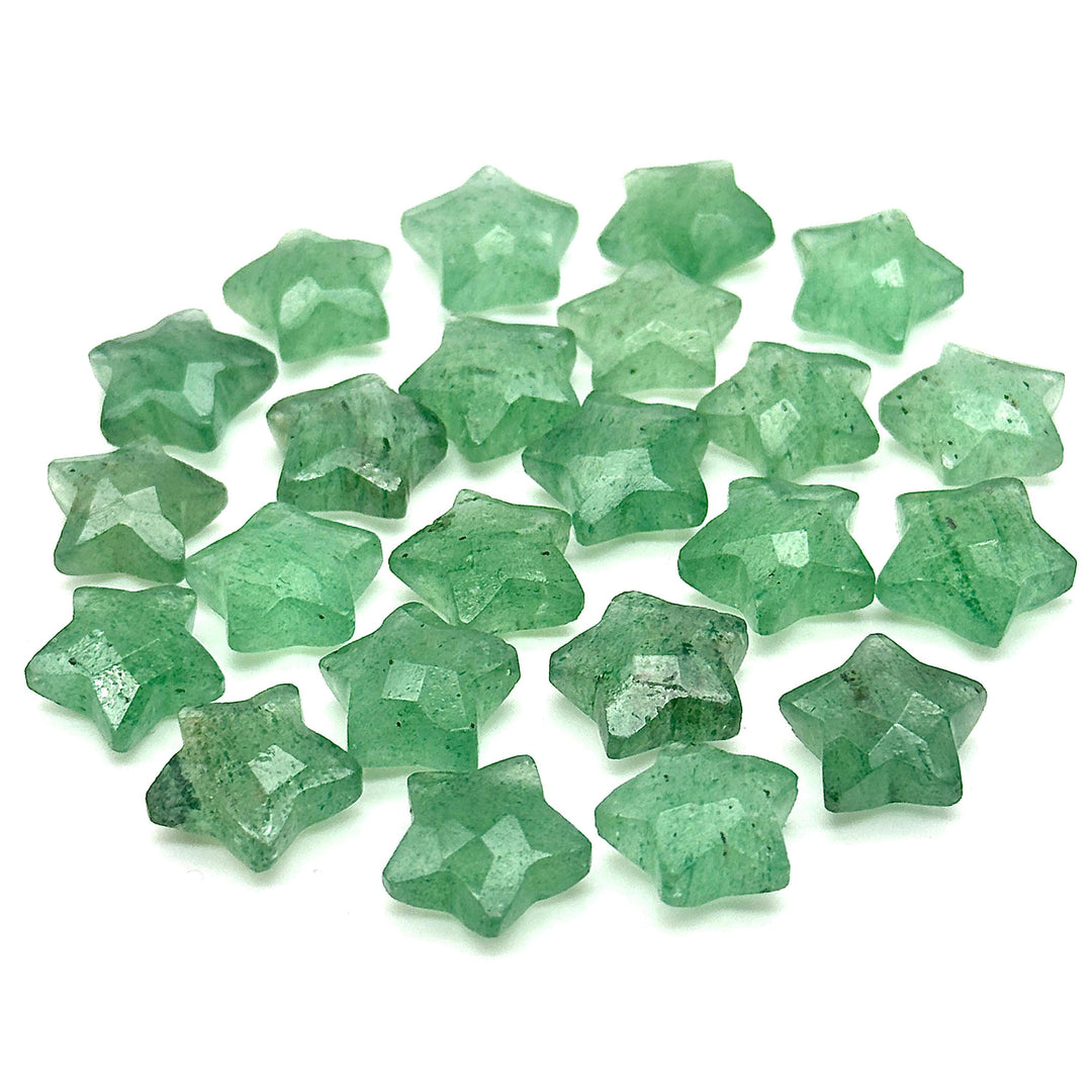 Green Strawberry Quartz Star Shape Briolettes, AAA Strawberry Faceted Star Charms, Wholesale Loose Beads for Jewelry, 12 MM, Hand Carved