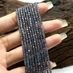 Load image into Gallery viewer, Natural Iolite Box Shape Beads, 3 MM Blue Iolite Gemstone Beads, 13 Inches Iolite Cube Shape Faceted Loose Beads Strand for Jewelry Making