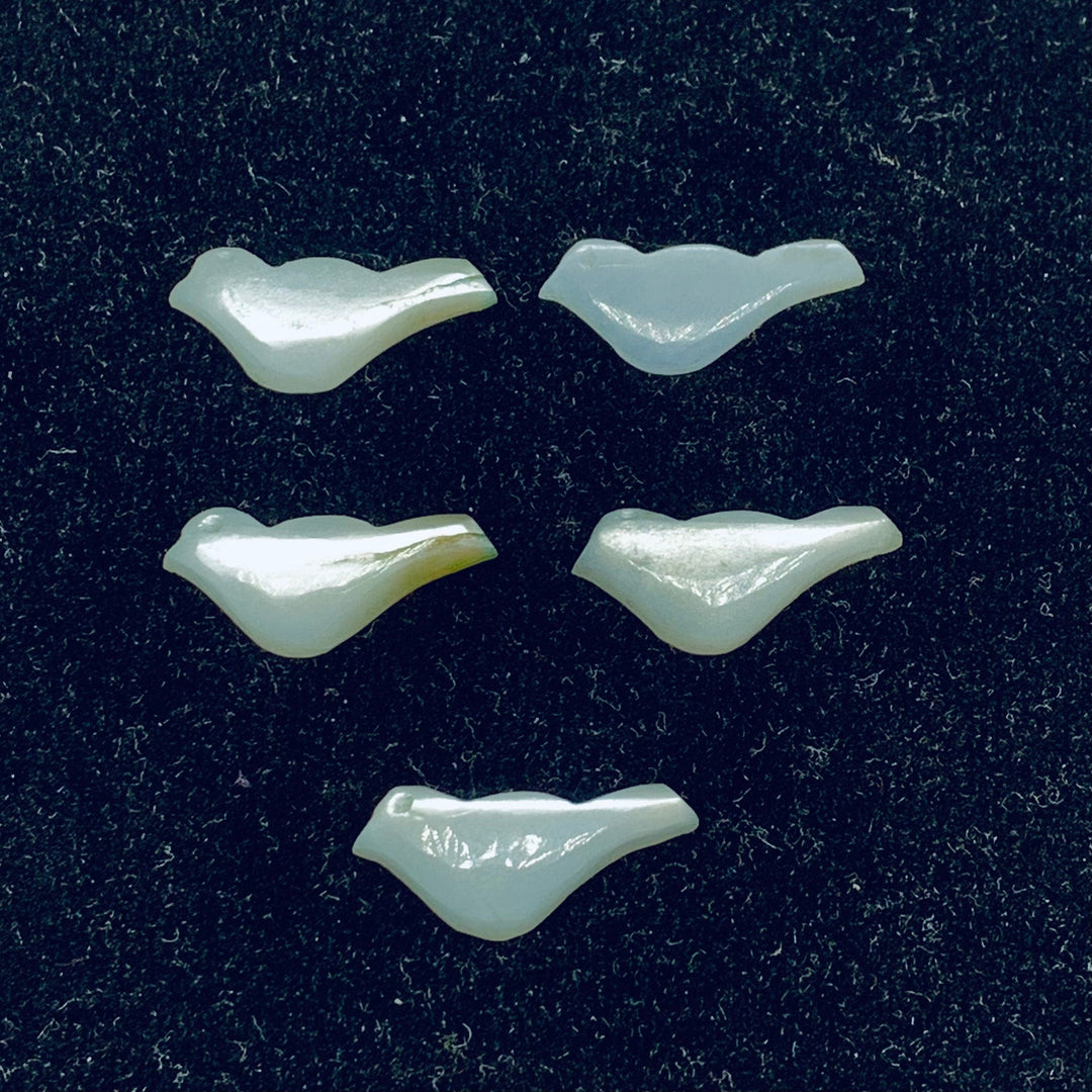 2,3,4,5 Pcs Natural Grey Moonstone Hand Carved Bird Shape, Carved Bird Shape Gemstone For Jewellery, Bird Shape Gemstone, 20X8 mm