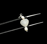 Load image into Gallery viewer, Natural White Moonstone and Pearl Charms, White Moonstone Heart Silver Charms, Gemstone Beads, Craft Making, 925 Silver Charms Wholesale