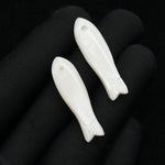 Load image into Gallery viewer, Carved Mother of Pearl Fish Beads, 30mm Gemstone Briolette