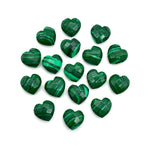 Load image into Gallery viewer, Faceted Malachite Heart Beads: Hand Carved 10mm Briolettes