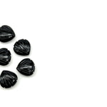 Load image into Gallery viewer, Natural Black Onyx Carved Shell Shape Beads, 12 MM Shell Beads, Carved Gemstone, Seashell Charm Gemstone, Hand Carved Beads, Onyx Charms