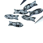 Load image into Gallery viewer, Natural Black Jasper Handmade Fish Carving, Fish Shape Carved Gemstone Briolette's, Jewelry Making Beads, 30 MM Loose Gemstone Fishes