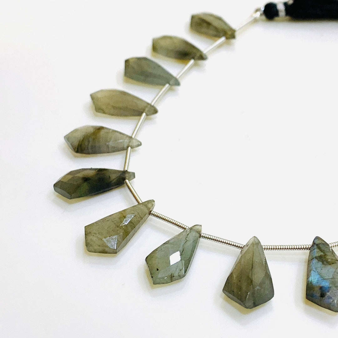 AAA Quality 100% Natural Labradorite Faceted Fancy Shape Beads, 7" inch strand, Labradorite Faceted Fancy Shape Gemstone for jewelry 19X10mm