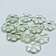 2,3,4,5 Pcs Natural Green Amethyst Hand Carved Flower Shape, Carved Flower Shape Gemstone For Jewellery, Flower Shape Gemstone, 12 mm