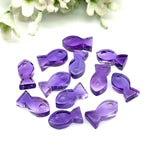 Load image into Gallery viewer, Natural Amethyst Fish Charm Beads, Fancy Fish Shape Carved Gemstone, 7X14 MM Loose Gemstone Fishes For Jewelry Making, February Birthstone