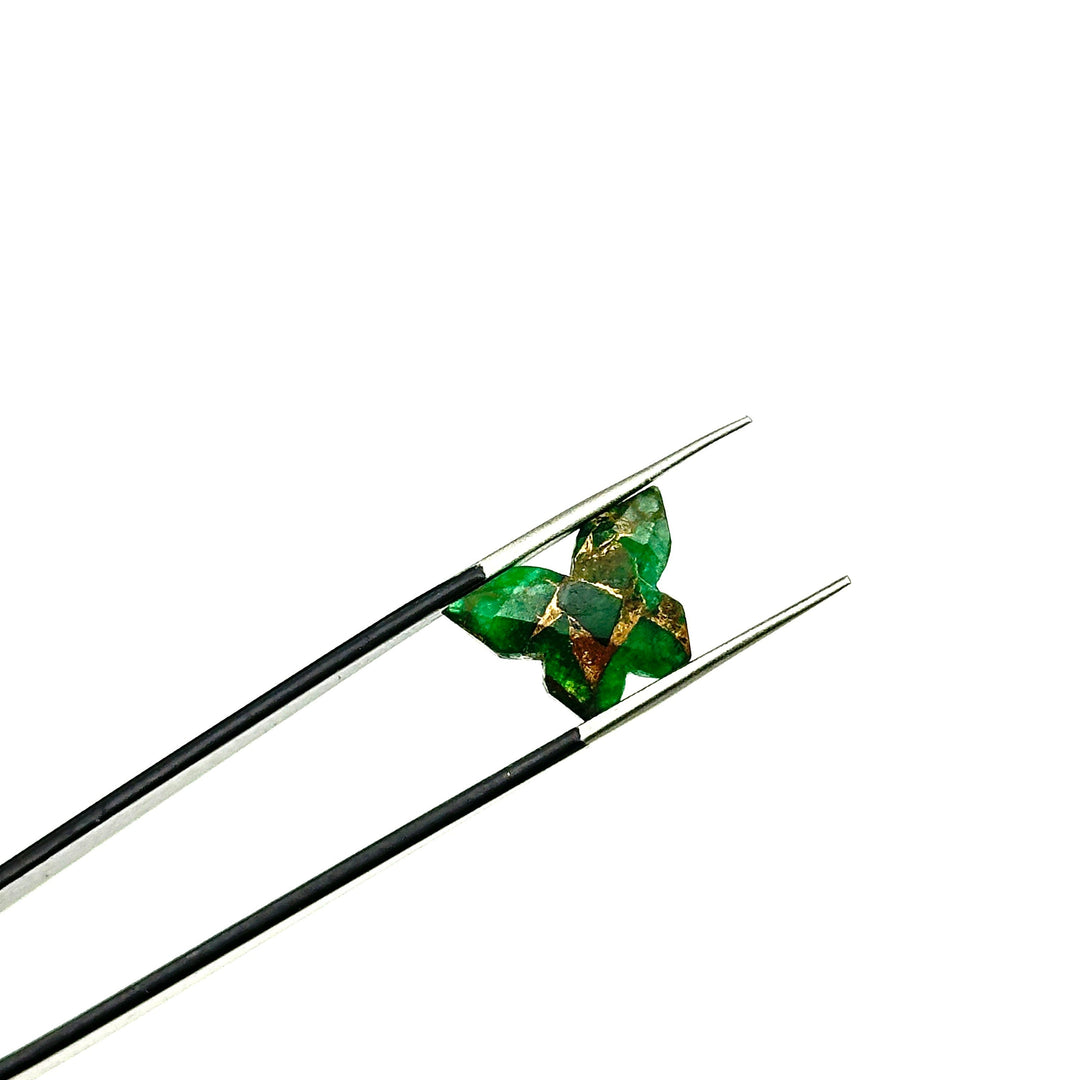 Green Mohave Copper Turquoise Butterfly Shape Beads, Turquoise Butterfly, Faceted Butterfly Gemstone, Green Turquoise Carving Beads 14x10 MM