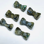 Load image into Gallery viewer, 2,3,4,5 Pcs Natural Labradorite  Hand Carved Bow Shape, Bow Shape Gemstone For Jewellery, Bow Shape Gemstone, 12X6 mm