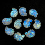 Load image into Gallery viewer, AAA+ Natural Rainbow Moonstone Carved Shell Beads, Hand Carved Snail Shell Shape Gemstone, 16 MM Flashy White Seashell Charms For Jewelry