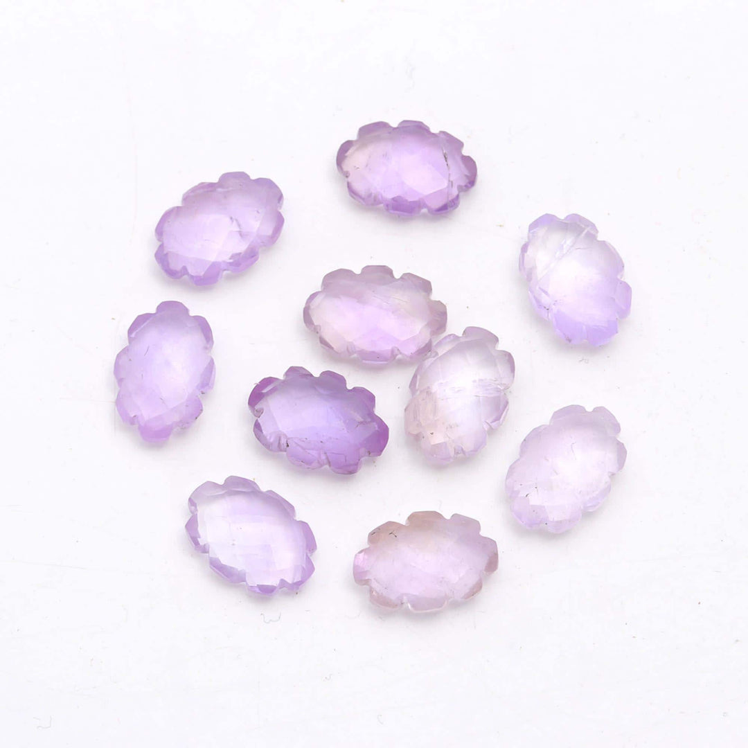 Pink Amethyst Clouds Shape Beads, Natural Amethyst Faceted Cloud Beads, Carved Amethyst Cloud Charms, 12 MM, Loose Pink Carved Briolettes