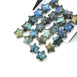 Load image into Gallery viewer, Flashy Labradorite Star Beads: Carved Gemstone Charms (10mm)