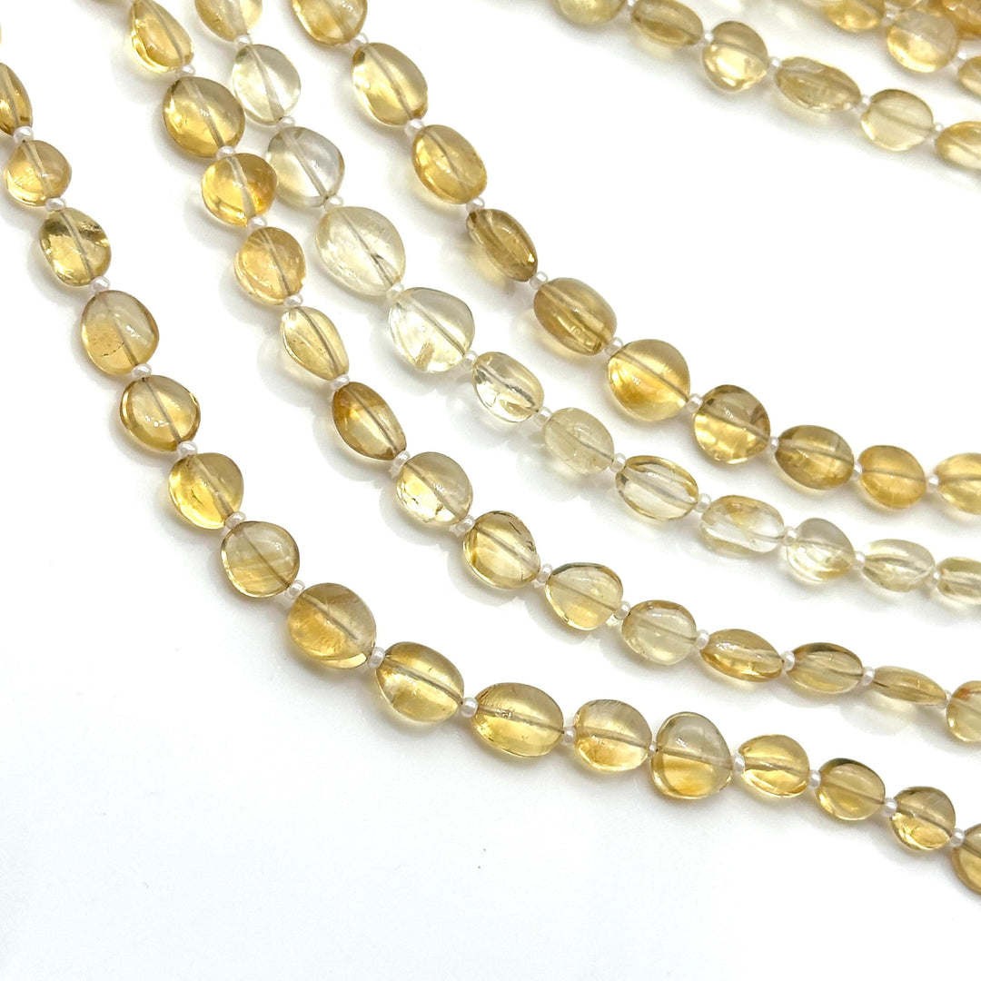 Natural Citrine Plain Tumble Shape Beads, Citrine Nuggets Shape Smooth Beads, Fancy Jewelry Making Beads, 6X8 - 7X9 MM, 8" Strand