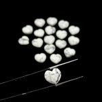 Load image into Gallery viewer, White Howlite Heart Shape Briolette's, Howlite Faceted Heart Shape Beads, Hand Carved Gemstone, Jewelry Making Charms, 10 MM