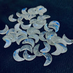 Load image into Gallery viewer, Flashy Rainbow Moonstone Smooth Cresent Moons, Natural Rainbow Moonstones, Carved Moon Shape Gemstone For Jewelry, 17 MM Moon Briolettes