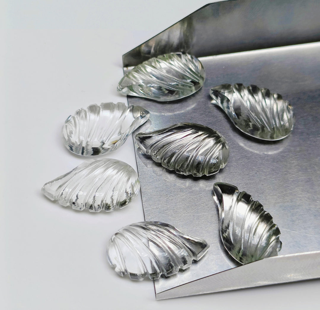 Natural Crystal Quartz Fancy Shape Carving Beads, Clear Crystal Hand Carved Wings Shape Loose Gemstone Beads, 18X10 MM Crystals for Jewelry