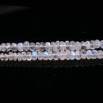 Load image into Gallery viewer, Natural Rainbow Moonstone Rondelle Beads, Faceted Flashy Moonstone 3.5 - 5 mm, 4 Inch Strand for Jewelry Making