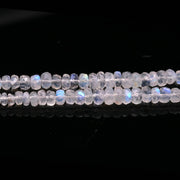 Natural Rainbow Moonstone Rondelle Beads, Faceted Flashy Moonstone 3.5 - 5 mm, 4 Inch Strand for Jewelry Making
