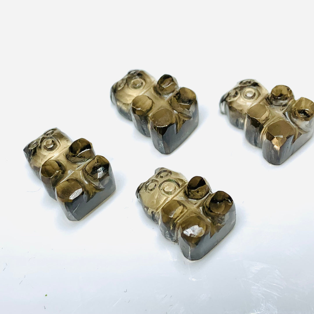 2,3,4,5 Pcs Natural Smokey Quartz Hand Carved Teddy Shape, Teddy Shape Gemstone For Jewellery, Teddy Shape Gemstone, 12X8 mm