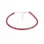 Load image into Gallery viewer, Natural Garnet Box Beads Bracelet, Faceted Box Shape Beads Bracelet, 925 Sterling Silver, January Birthstone Gifts