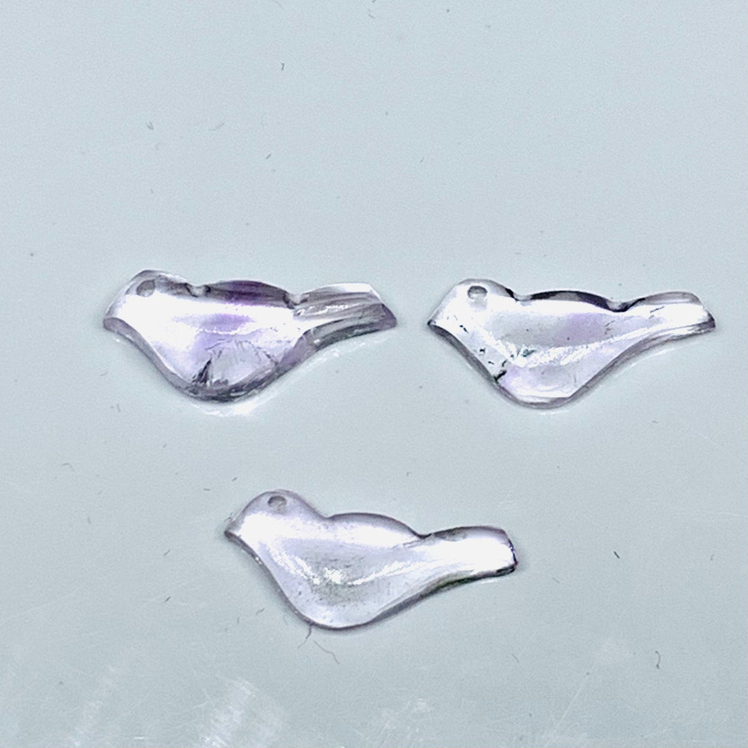 2,3,4,5 Pcs Natural Pink Amethyst Hand Carved Bird Shape, Carved Bird Shape Gemstone For Jewellery, Bird Shape Gemstone, 20X8 mm