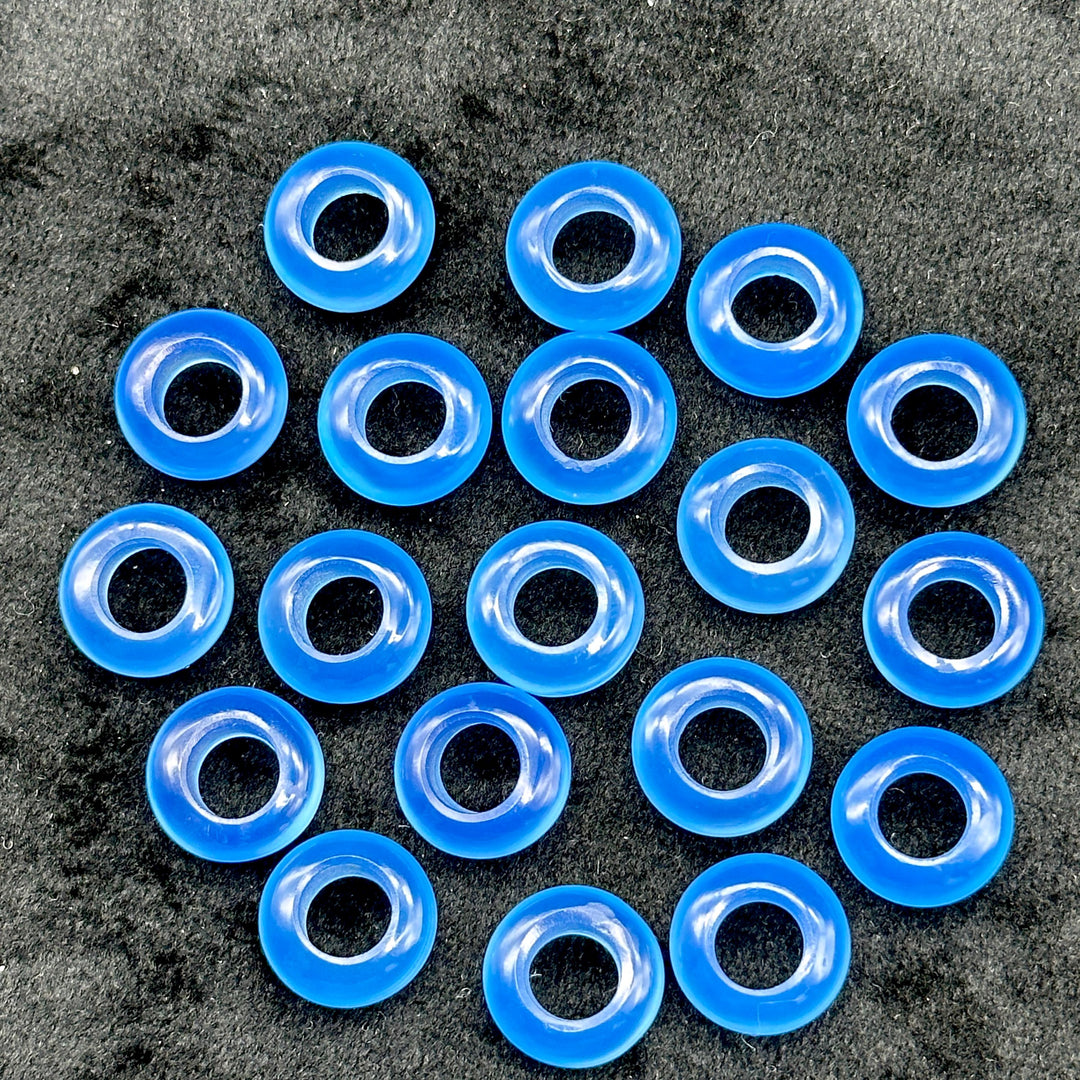 Blue Chalcedony Donut Shape Gemstones, Blue Chalcedony Donut Carving, Healing Gemstone Beads, 12 mm Smooth Donut Beads, Gemstone Rings