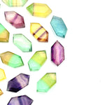 Load image into Gallery viewer, Rainbow Fluorite Hexagon Shape Gemstone Beads, New Fancy Shape Charms For Jewelry, 7X14 Geometrical Gemstone Beads, Wholesale Carving Beads