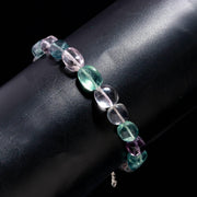 Green Fluorite Tumble Beads Bracelet, Natural Fluorite Smooth Nuggets Shape Beads Bracelet, Fluorite Gemstone Jewelry, Gift for Girls