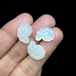 Load image into Gallery viewer, White Moonstone Carved Shell Beads: Snail Shape Gemstone Charm (16mm)