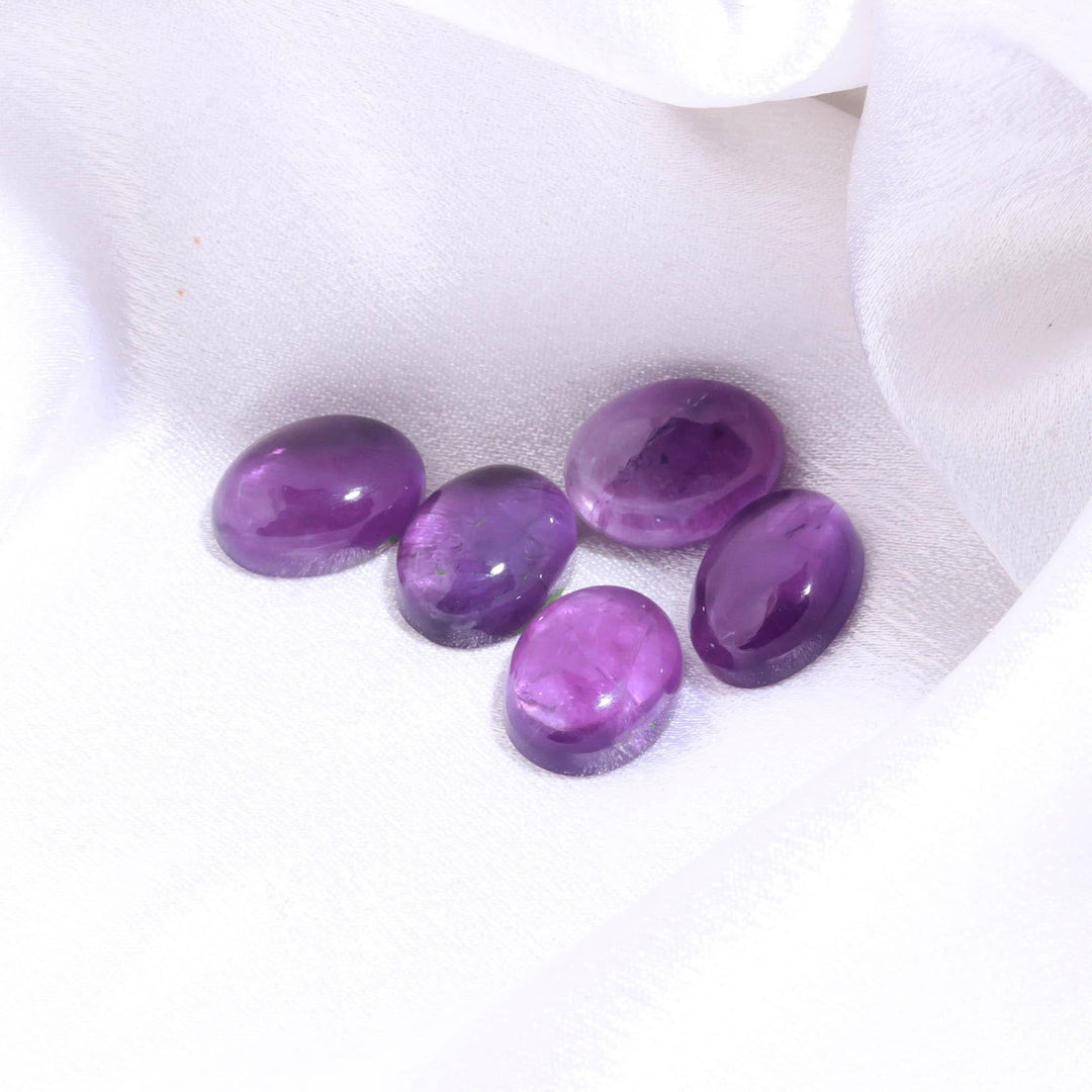 Natural Amethyst Oval Shape Beads, Amethyst Hand Carved Smooth Gemstone Beads, Loose Carving Beads, Oval Charms for Jewelry Making 12X16 MM