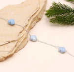 Load image into Gallery viewer, AAA Blue Opal Heart Bracelet, Natural Opal Faceted Heart Beads Bracelet, 925 Silver Bracelet, Handmade Jewelry, Girls Gifts Chain Bracelet