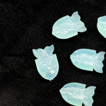 Load image into Gallery viewer, Carved Aqua Chalcedony Fish Gemstone, Natural Aqua Chalcedony Fish, 15X24 MM, Feminine Energy Fish Charm Sky Blue Crystal, Both Side Carved