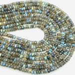 Load image into Gallery viewer, Flashy Labradorite Faceted Rondelle Beads, Natural Blue Fire Labradorite Beads, 4 mm MM Black Rainbow Beads, Wholesale Jewelry Making Beads