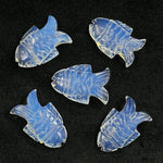 Load image into Gallery viewer, Natural Opalite Fish Carving Gemstone, Hand Carved Fish Shape Gemstone, Opalite Crystal 17X26 MM, Carved Opalite Fish Charm Best For Jewelry
