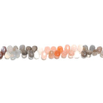 Load image into Gallery viewer, Multi Moonstone Pear Shape Beads, Chocolate, Peach, White, Gray Moonstone Smooth Pear Side Drill Beads for Jewelry Making, 7 Inch, 8-9 MM