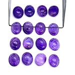 Load image into Gallery viewer, Natural Amethyst Evil Eye Beads, Hand Carved Gemstone Beads, Loose Oval Eye Beads, Evil Eye Charm Beads, Loose Carving Beads 10X12 MM