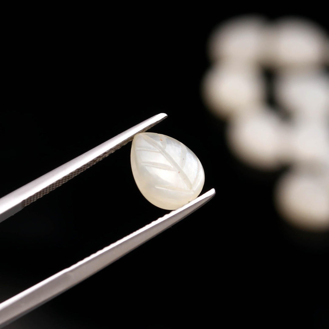 Natural White Moonstone Leaf Shape Briolette's, Flashy Moonstone Leaf Shape Beads, Wholesale Loose Leaves Charms for Jewelry Making, 10 MM