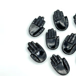 Load image into Gallery viewer, Natural Black Onyx Hamsa Shape Carved Stone, 25 MM Palm Shape Gemstone, Black Onyx Handmade Charms, Jewelry Making Hamsa Charm Beads