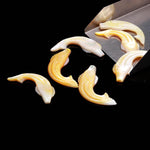Load image into Gallery viewer, 1 pc Carved Mother of Pearl Fish Shape Stone, AAA Pearl Salmon Hand Carved Fish, 42 MM, White Yellow Pearl Fish Gemstone