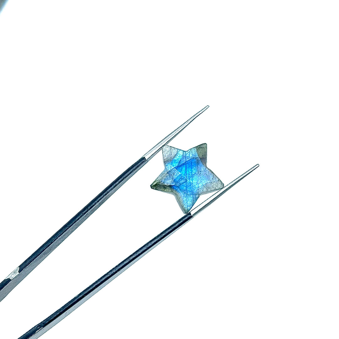 High Flashy Labradorite Star Shape Briolettes, Natural Labradorite Star Gemstone for Jewelry Making, Faceted Labradorite Star Charms, 15 MM