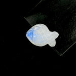 Load image into Gallery viewer, Carved Rainbow Moonstone Fish: Handmade Gemstone Bead (20x27mm