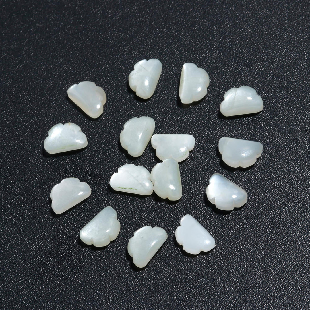 Natural White Moonstone Cloud Shape Beads, AAA Moonstone Cloud Shape Briolettes, Smooth Hand Carved Gemstone, Cloud Shape Charm Beads, 12 MM