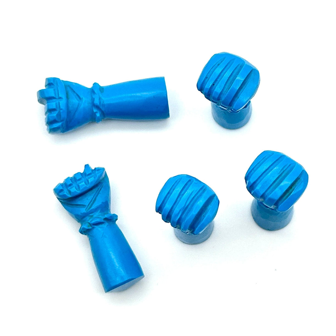Blue Turquoise Hand Fist Charm: 27mm Carved Hamsa for Jewelry