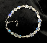 Load image into Gallery viewer, AAA+ Rainbow Moonstone Beads Bracelet, Smooth Oval Shape Handmade Bracelet, Blue Fire Gemstone Jewelry, Silver Bracelet Best Gift For Her