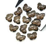 Load image into Gallery viewer, Natural Smokey Quartz Butterfly Shape Beads, Smokey Quartz Hand Carved Butterfly Briolettes, Gemstone Carvings, 13 MM Mini Butterfly Charm